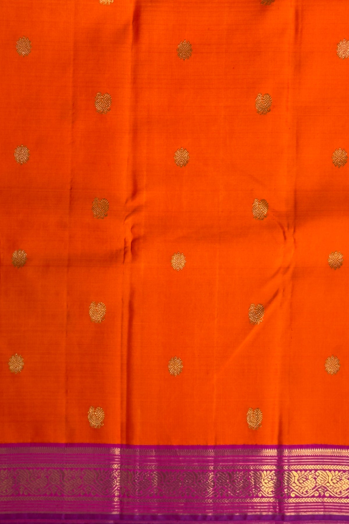 Orange Pure Silk Handloom Kanjeevaram