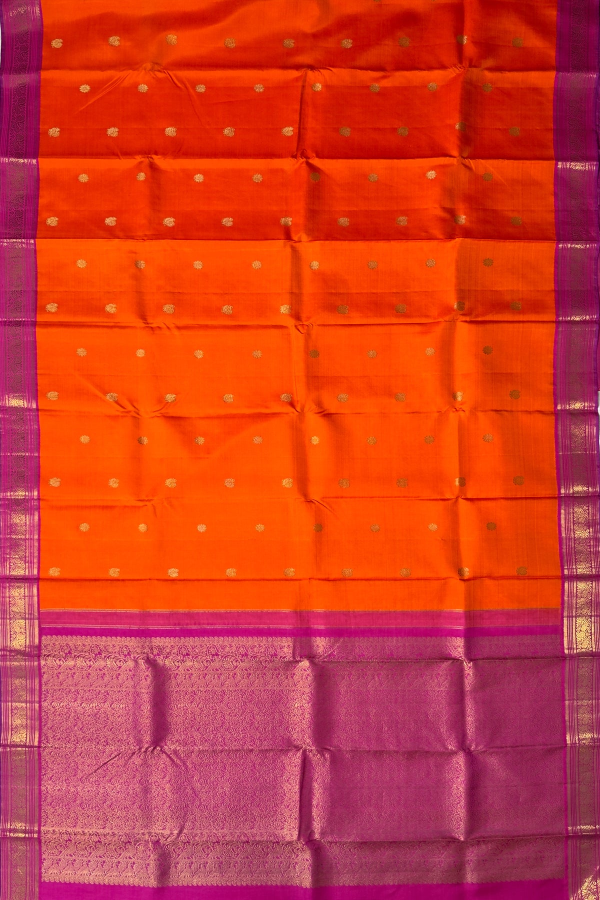 Orange Pure Silk Handloom Kanjeevaram