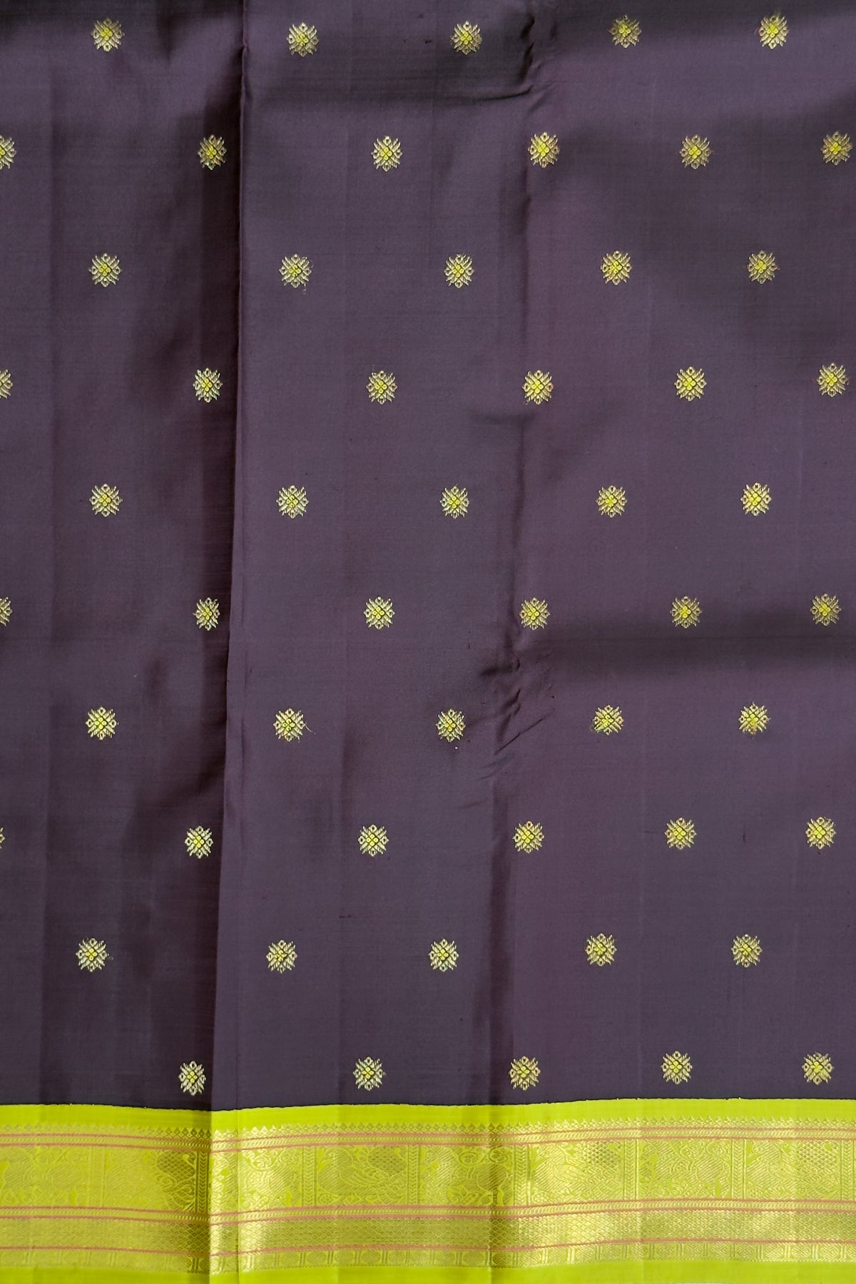 Dark Purple Pure Silk Handloom Kanjeevaram