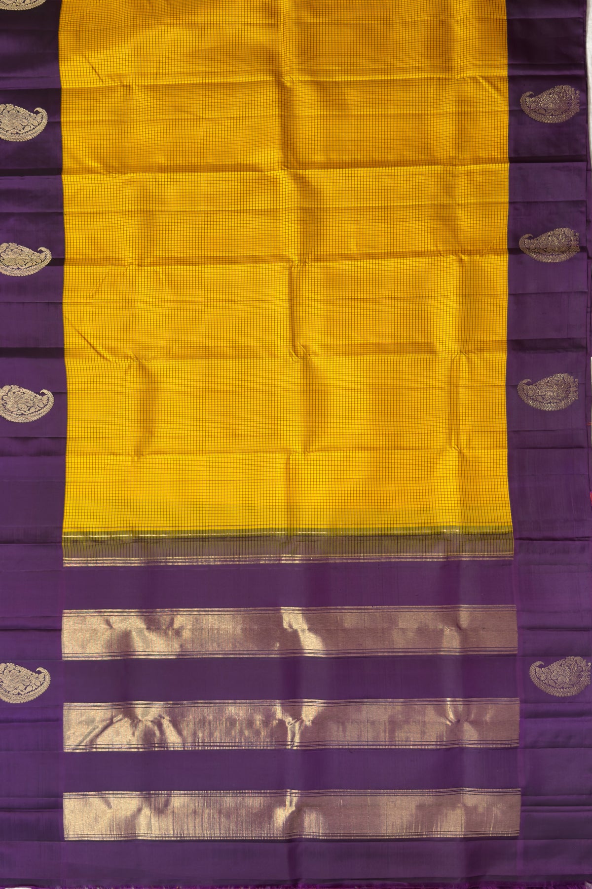 Yellow Pure Silk Handloom Kanjeevaram