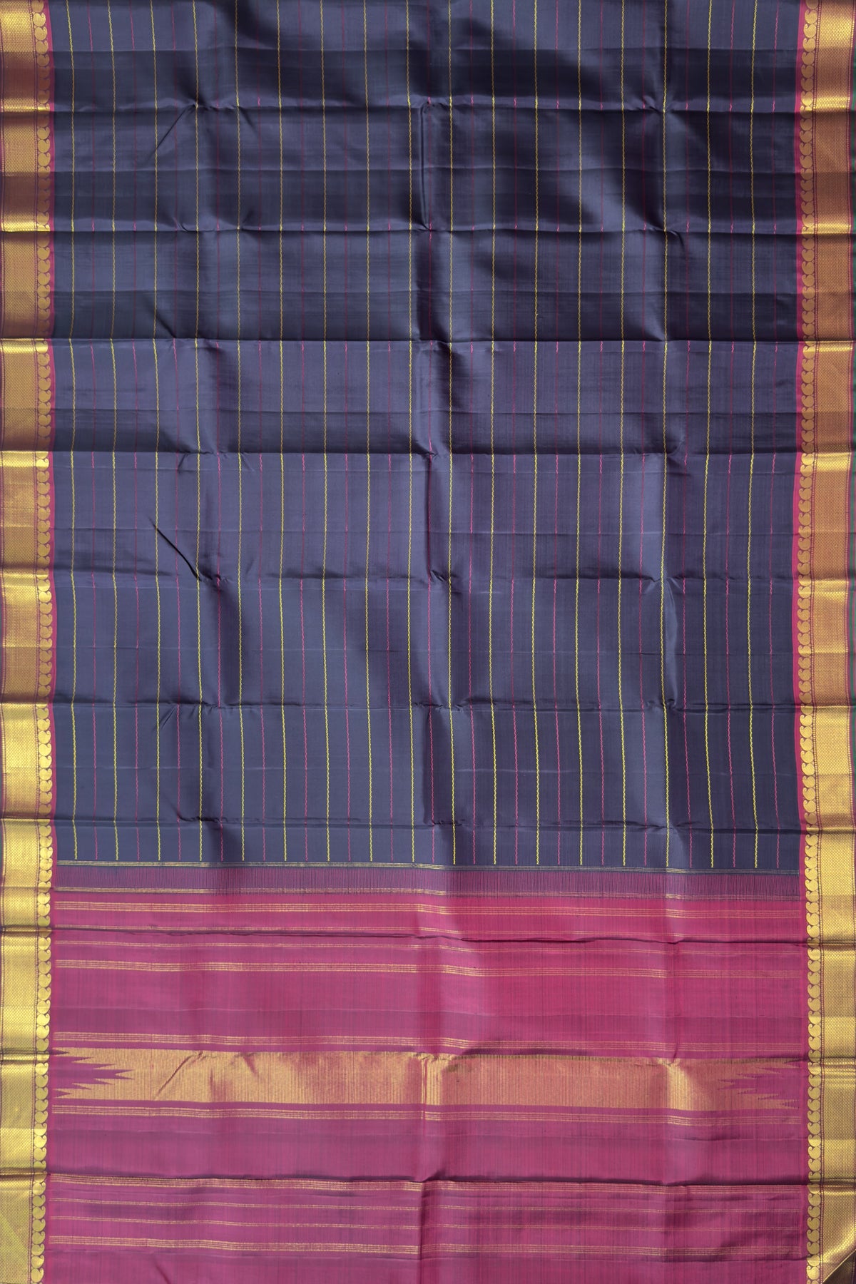 Deep Purple Pure Silk Handloom Kanjeevaram