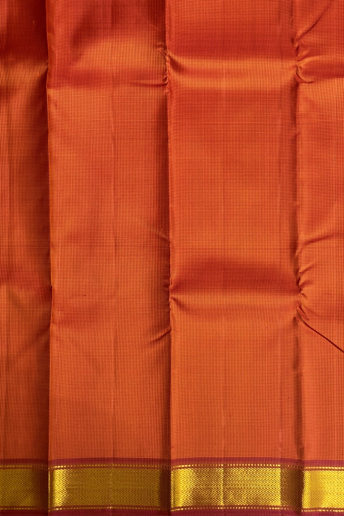 Orange Pure Silk Handloom Kanjeevaram