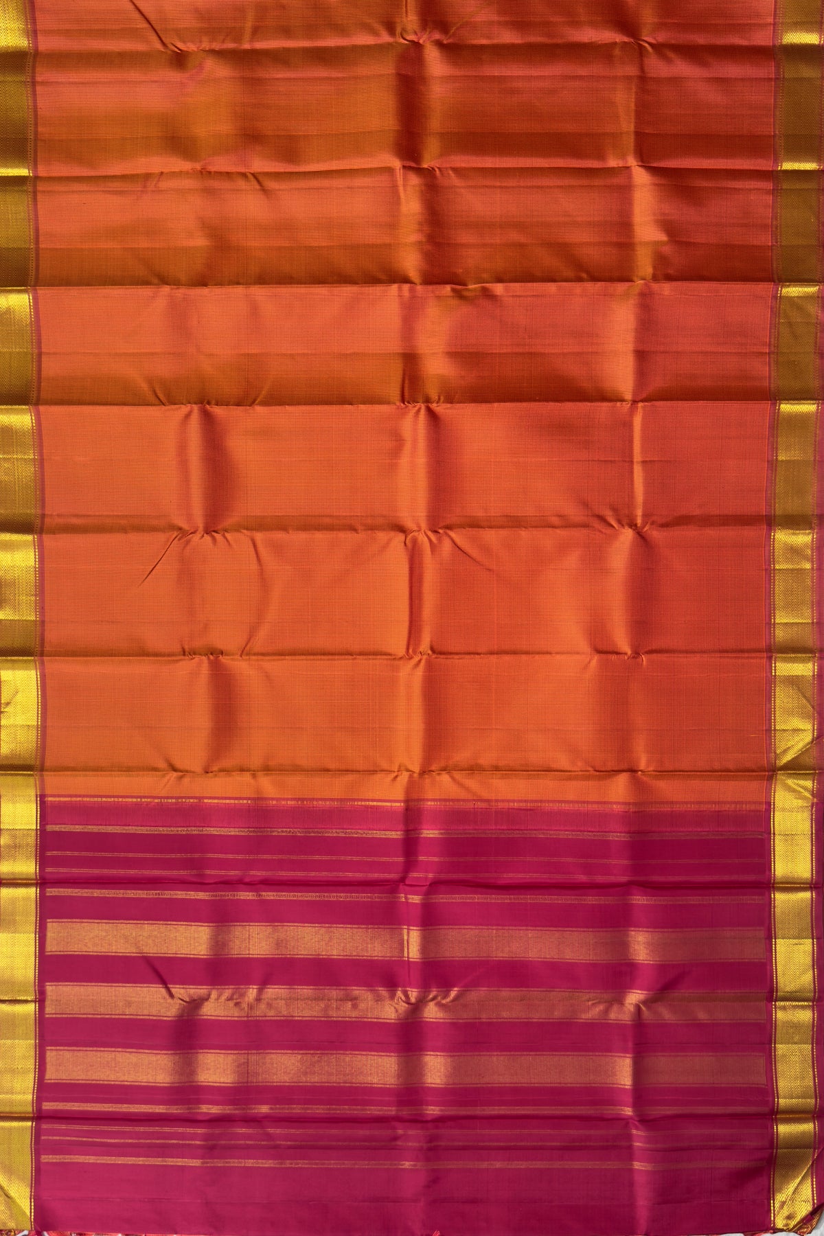 Orange Pure Silk Handloom Kanjeevaram