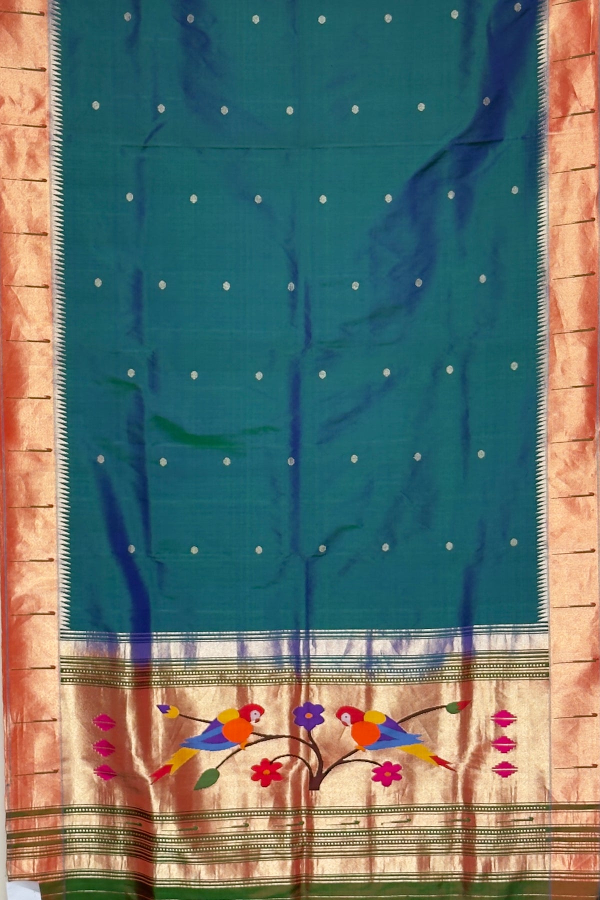 Peacock Blue Handloom Muniya Dupatta