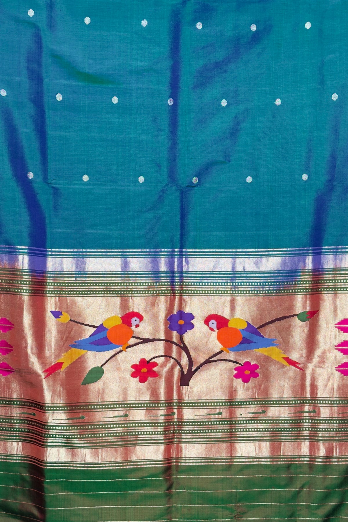 Peacock Blue Handloom Muniya Dupatta