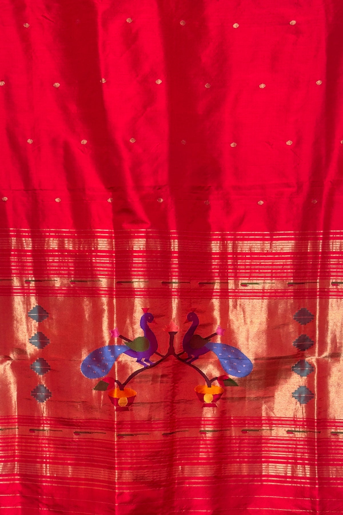 Red Handloom Muniya Dupatta