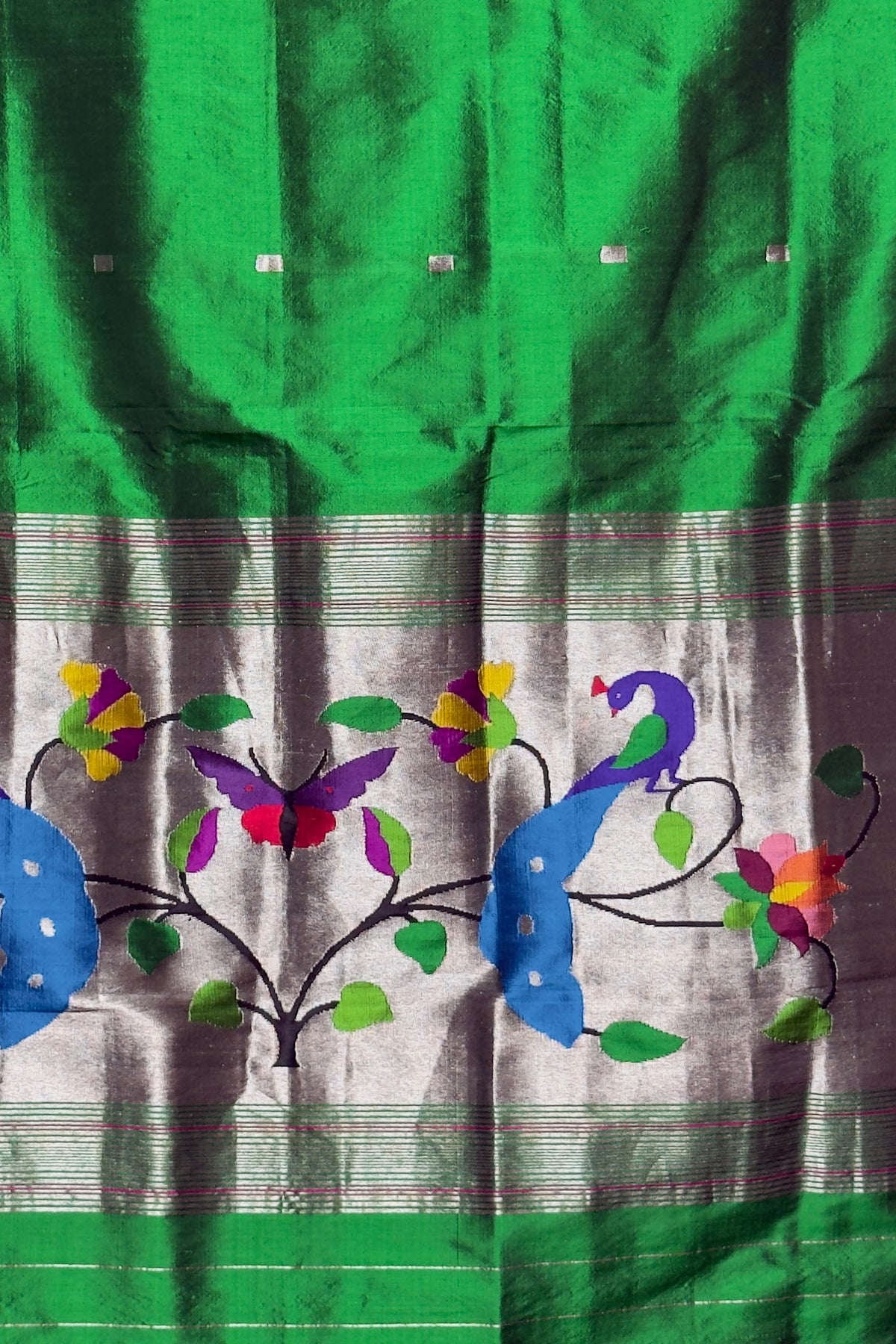 Green Handloom Muniya Dupatta