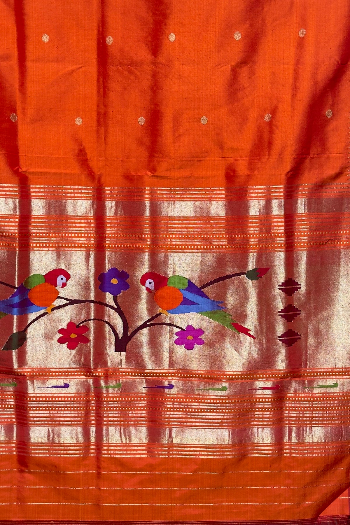 Orange Handloom Muniya Dupatta