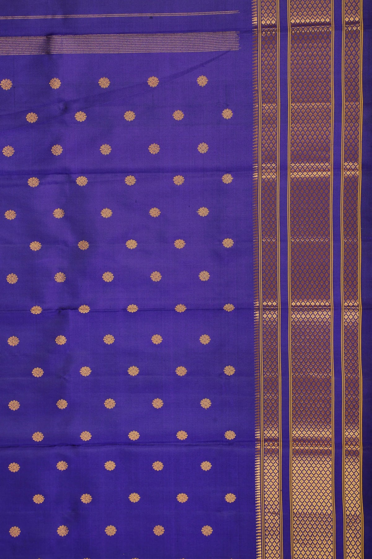 Purple Handloom Pure Silk Gadwal Saree - Kalanjali Paithani