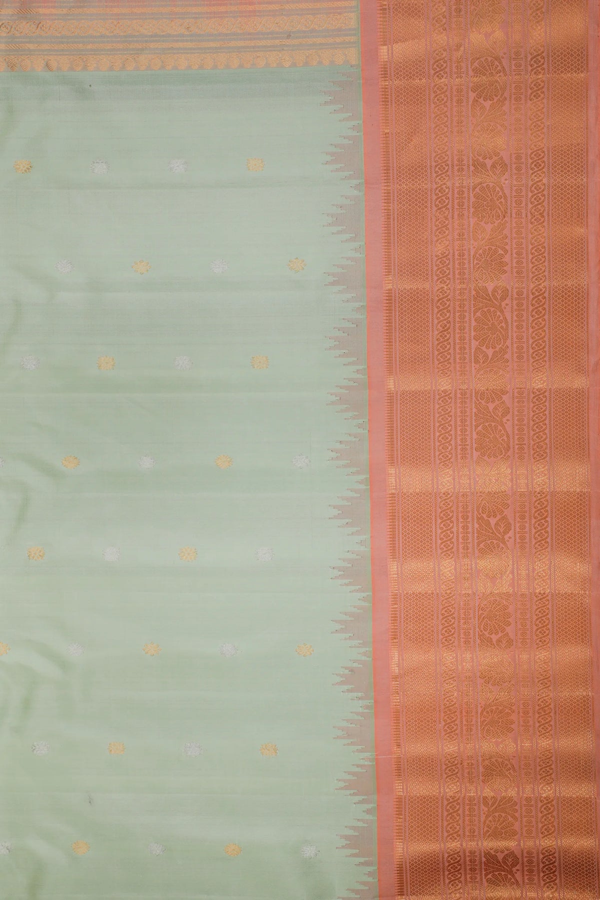Pista Green Handloom Pure Silk Gadwal Saree