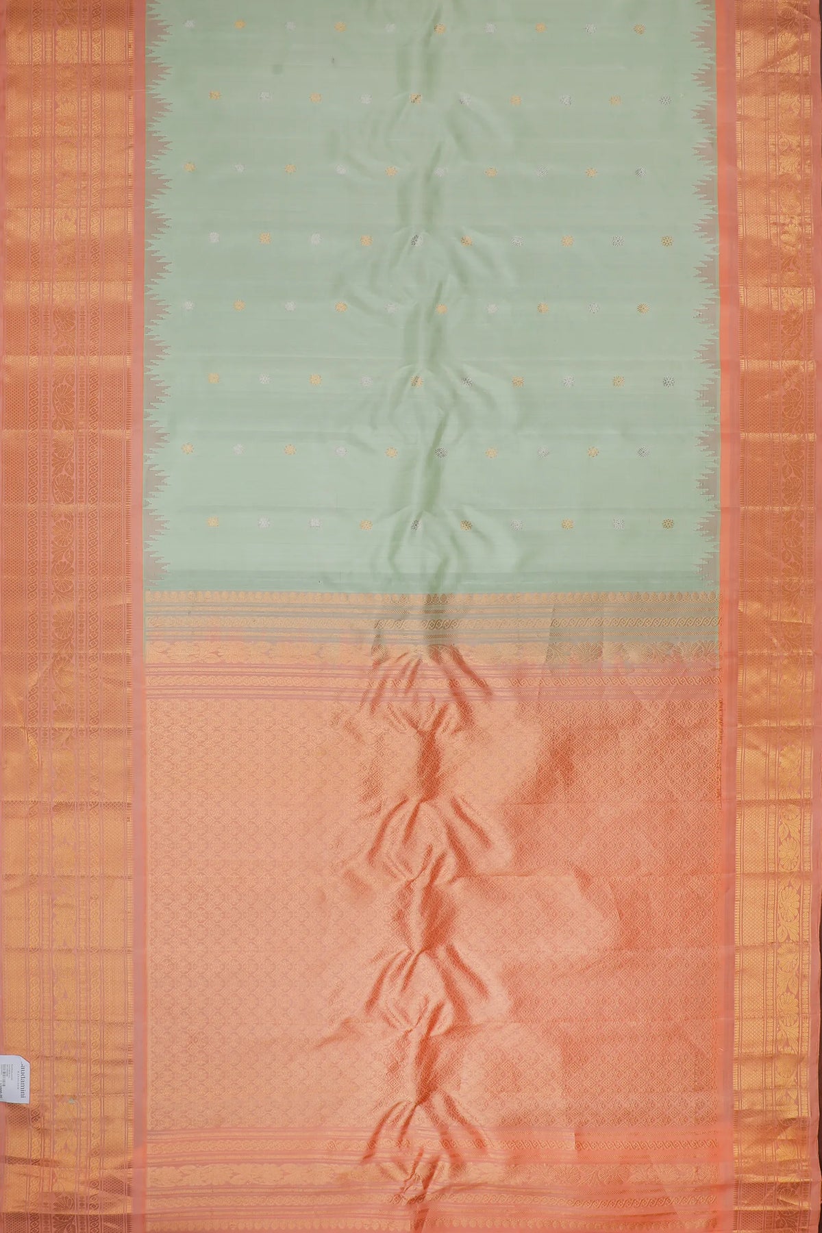 Pista Green Handloom Pure Silk Gadwal Saree