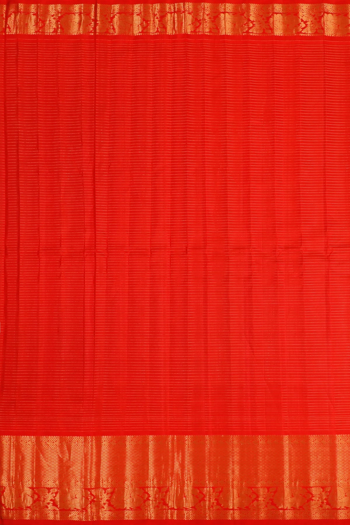 Fresh Orange Handloom Pure Silk Gadwal Saree