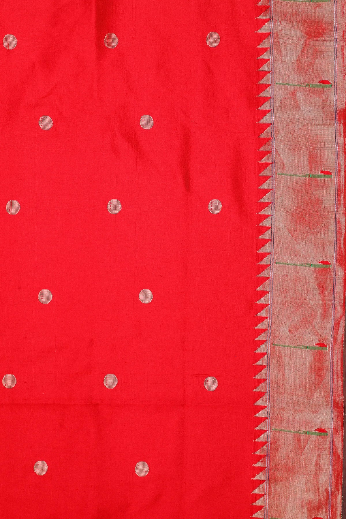 Red Handloom Pure Silk Muniya Paithani Saree