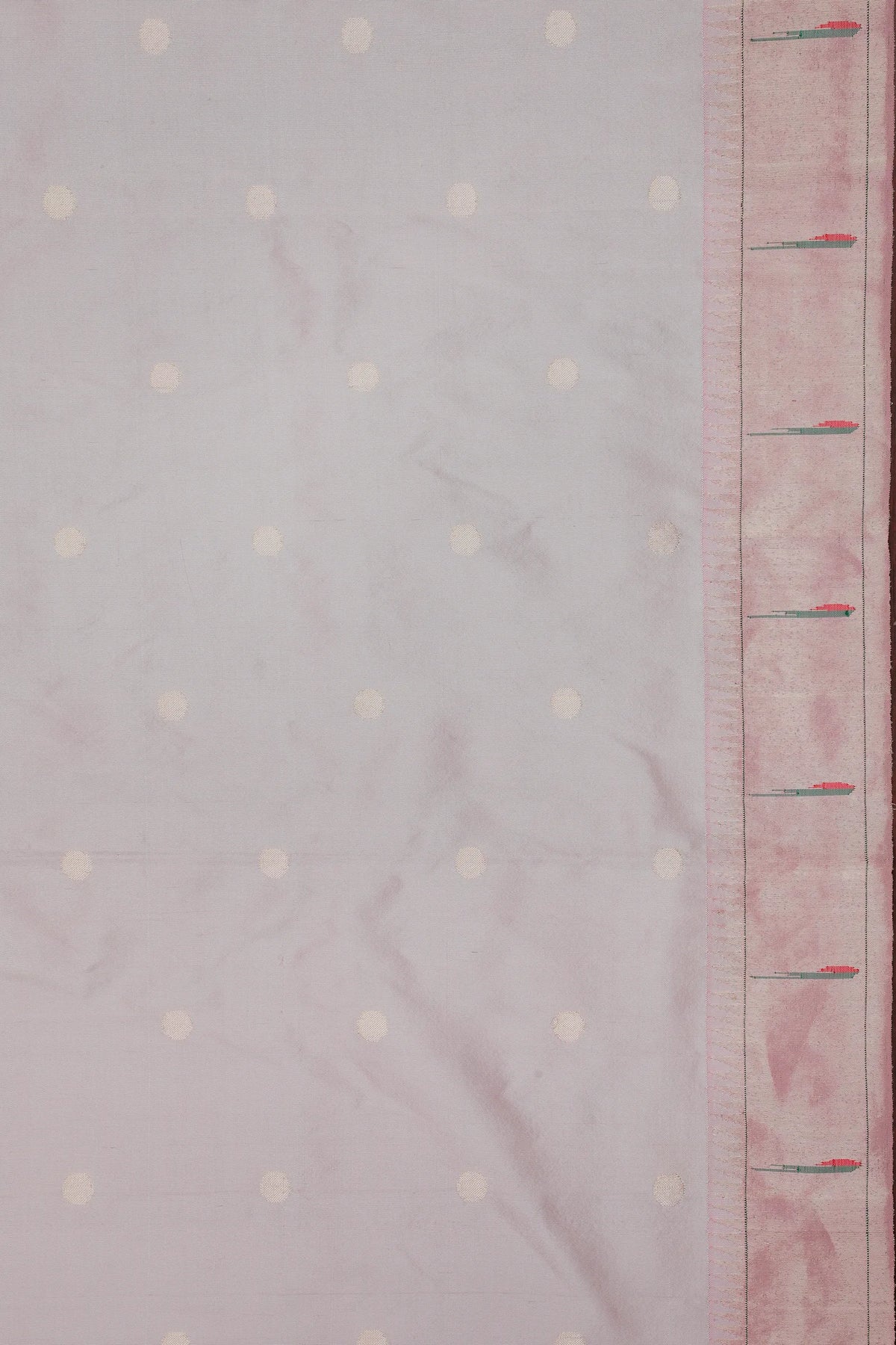 Light Pink Handloom Pure Silk Muniya Paithani Saree