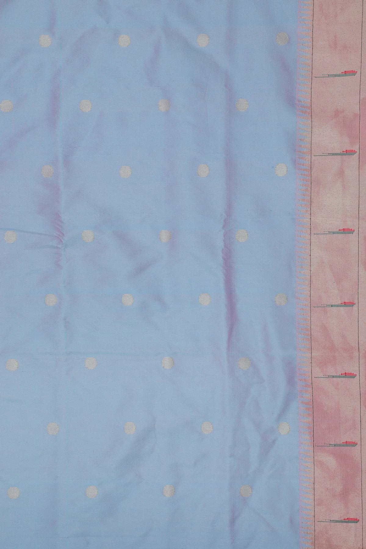 Sky Blue Handloom Pure Silk Muniya Paithani Saree with Vintage Asawali Pallu