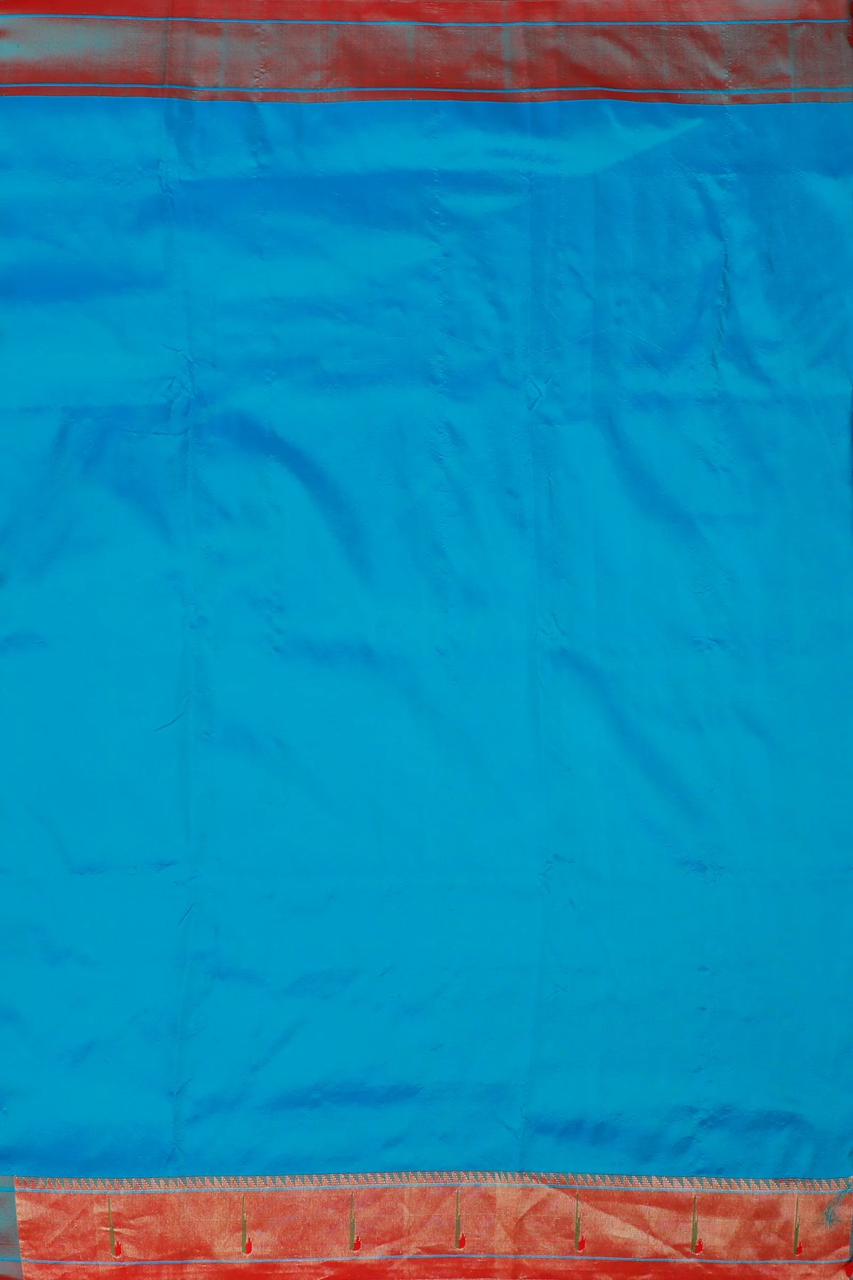 Teal Blue Handloom Pure Silk Muniya Paithani Saree