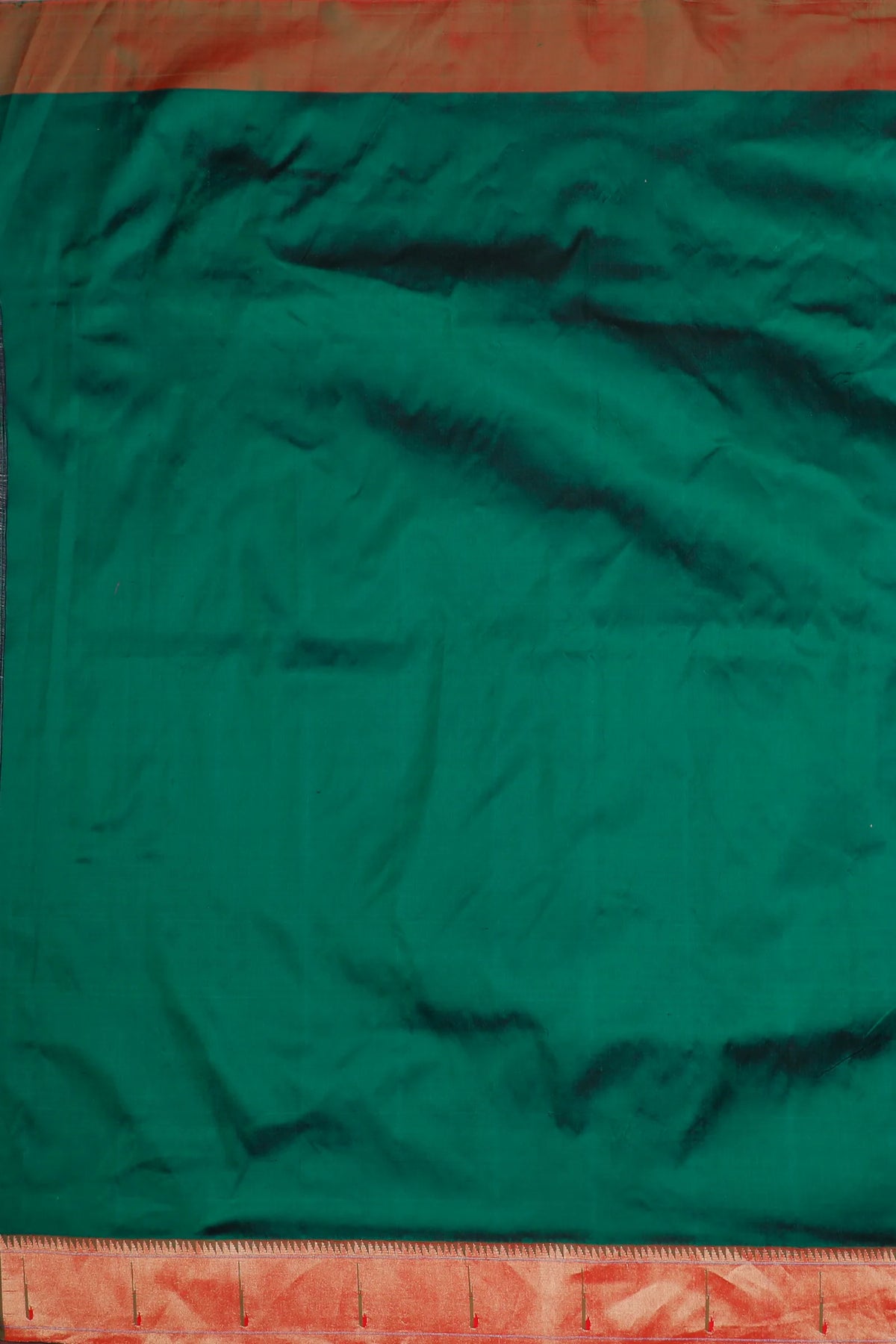 Bottle Green Handloom Pure Silk Muniya Paithani Saree