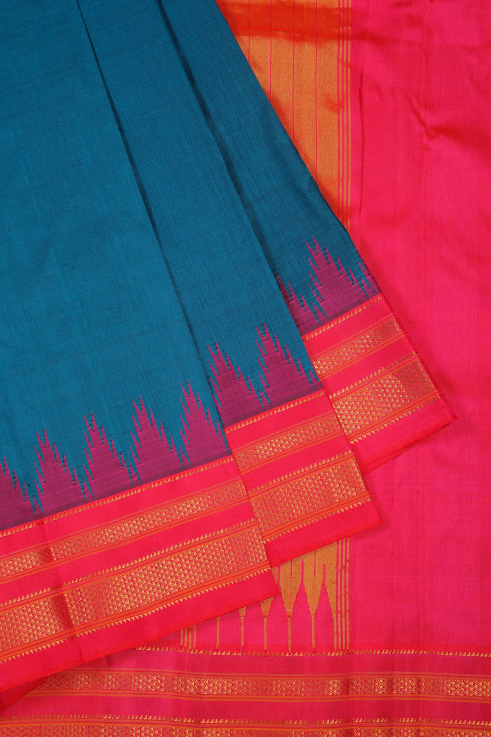 Green Handloom Pure Silk Ilkal Saree
